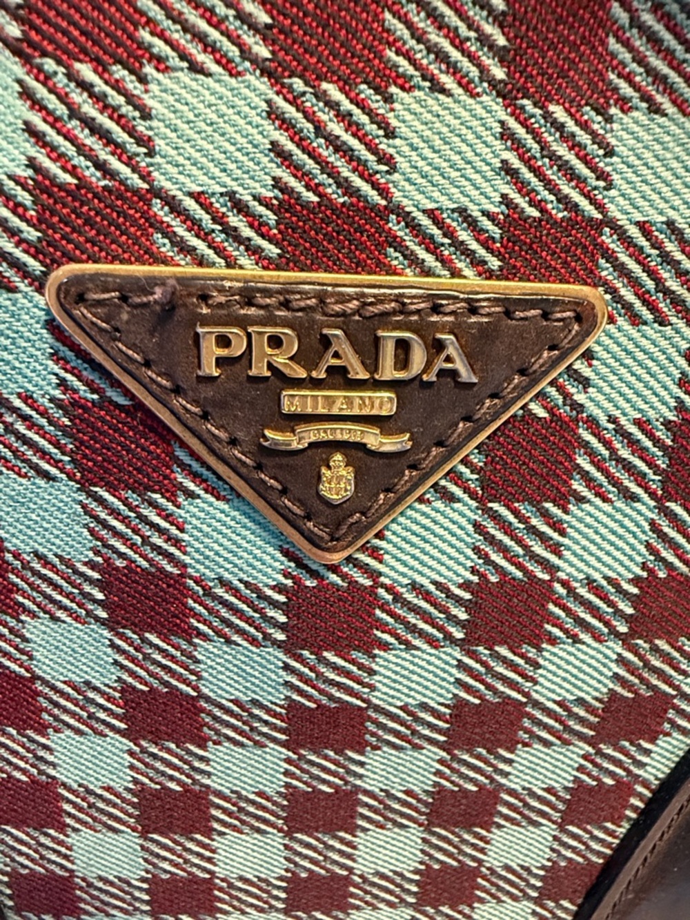 Prada Gingham Bowling Bag - Picture 3 of 5